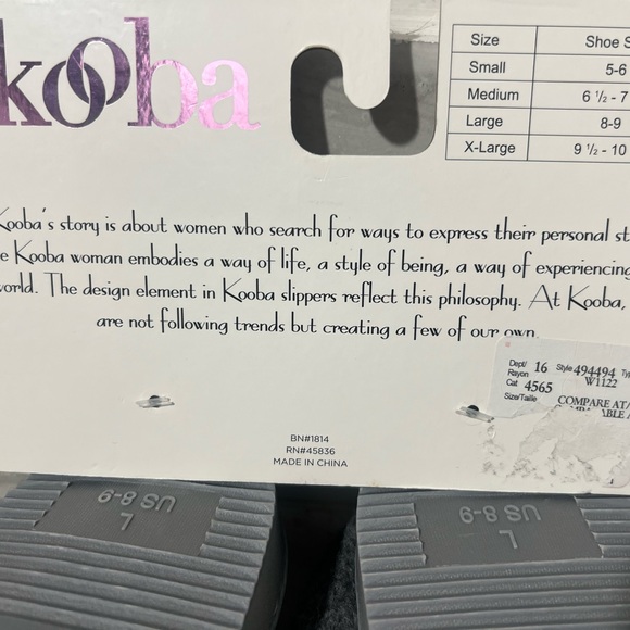 Kohls Gray Slippers with Red Gnome Design - Picture 3 of 4